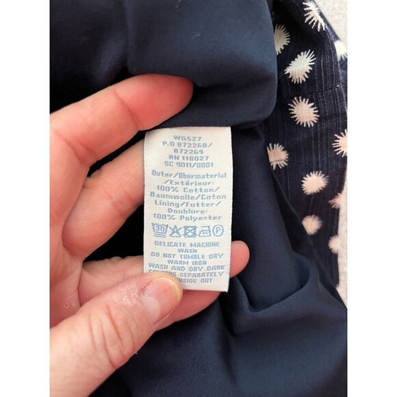 Boden Navy Blue & White A-Line Pleated Mini Skirt Polka Dot Print Size 2 - Picture 8 of 9